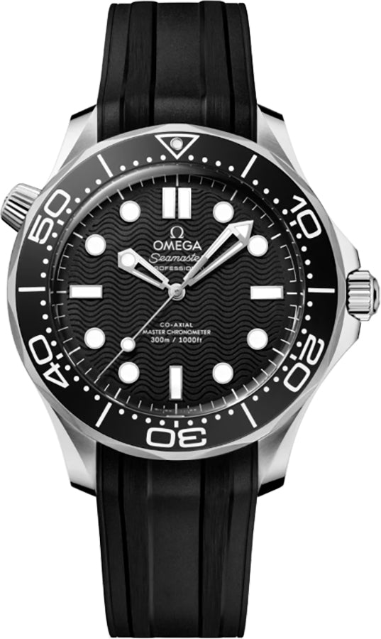 Omega Seamaster Diver 300M Black Rubber Strap Men's Watch 210.32.42.20.01.003