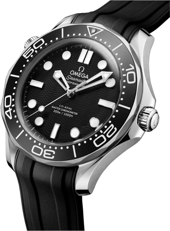 Omega Seamaster Diver 300M Black Rubber Strap Men's Watch 210.32.42.20.01.003