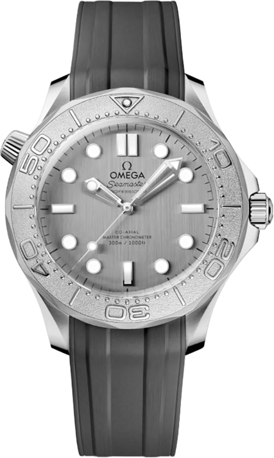 Omega Seamaster Diver 300M Grey Rubber Strap Men's Watch 210.32.42.20.06.002