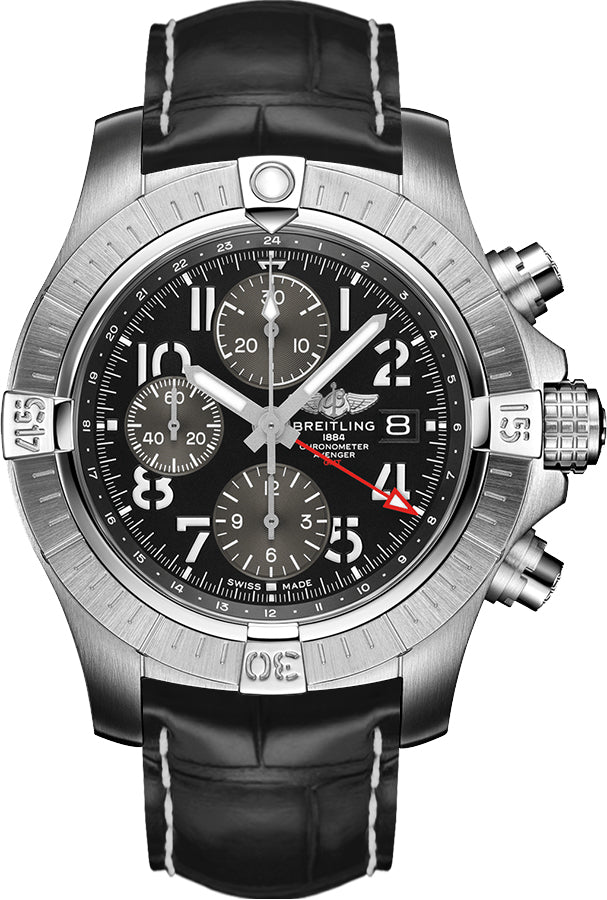 Breitling Avenger Chronograph GMT 45 Black Dial Men's Watch A24315101B1P1