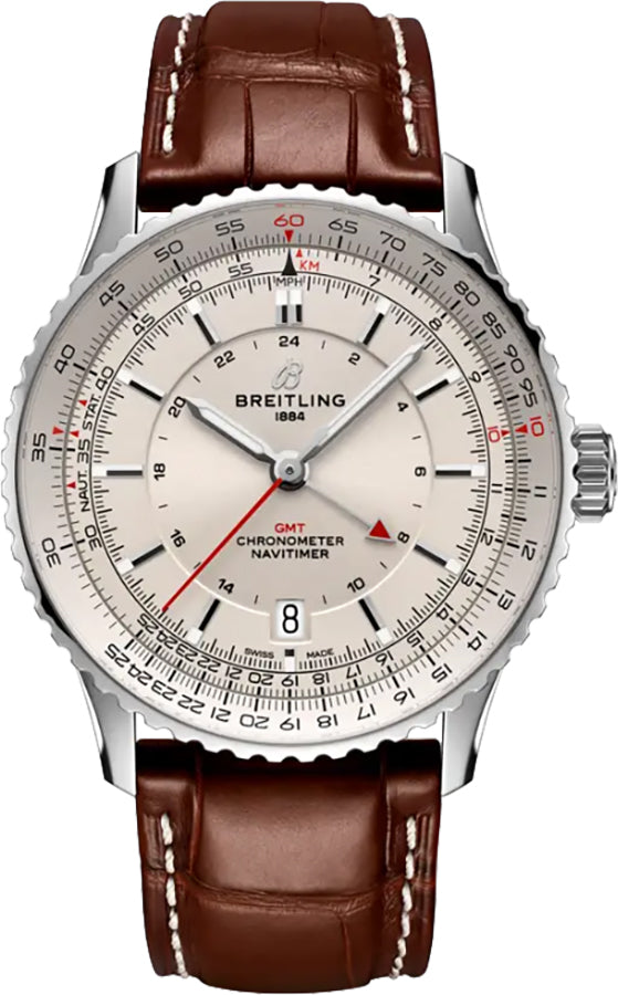 Breitling Navitimer Automatic GMT 41 Silver Dial Men's Watch A32310211G1P1