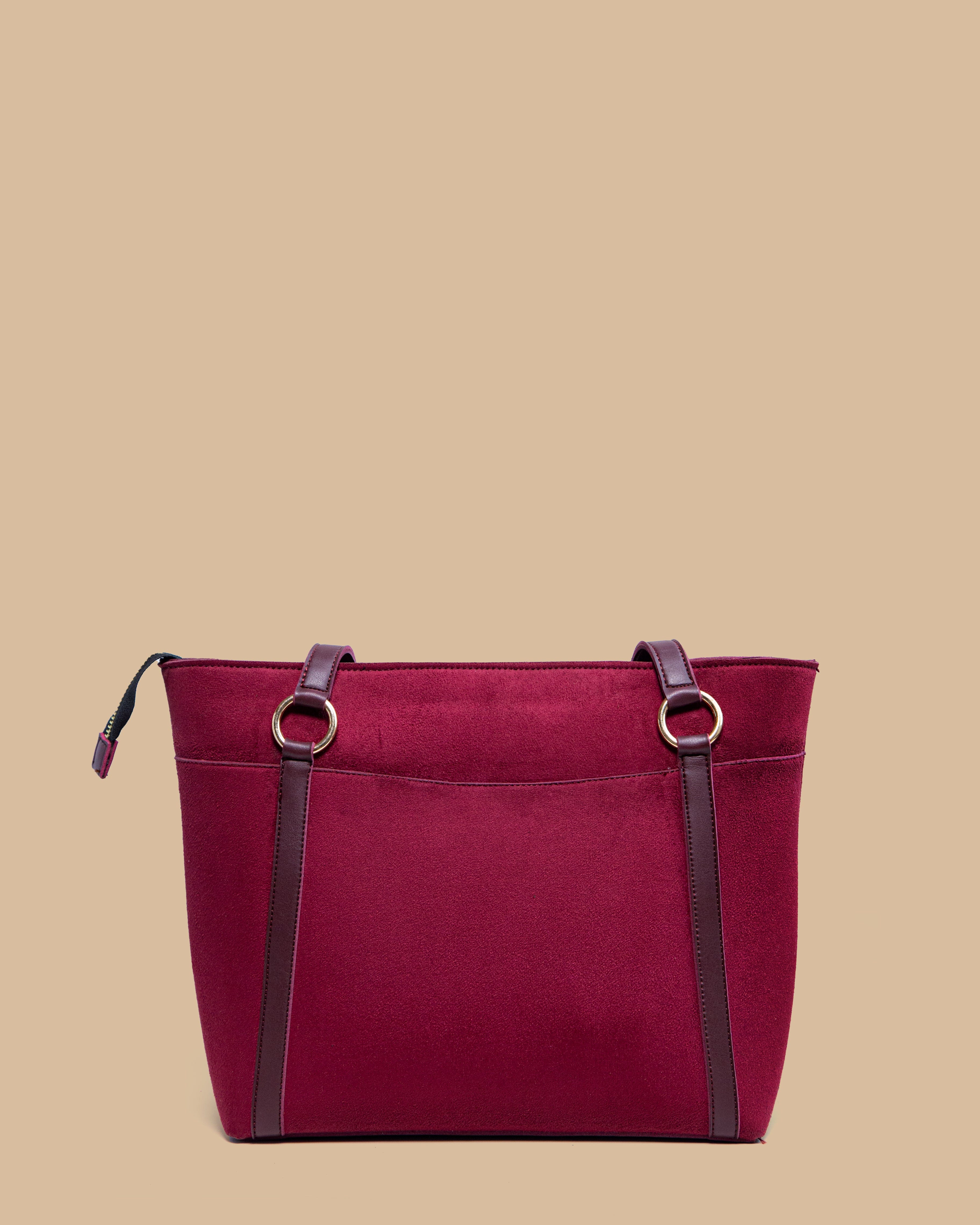 D-VINE Mini Tote Bag (Burgundy Suede)
