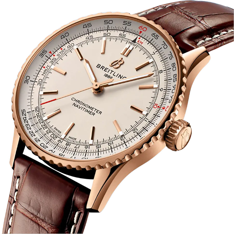 Breitling Navitimer Automatic 41 Silver Dial Rose Gold Men's Watch R17329F41G1P1