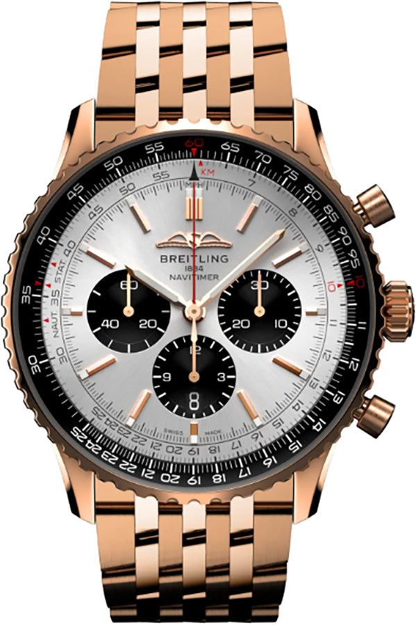 Breitling Navitimer Chronograph Rose Gold Men's Watch RB0137241G1R1