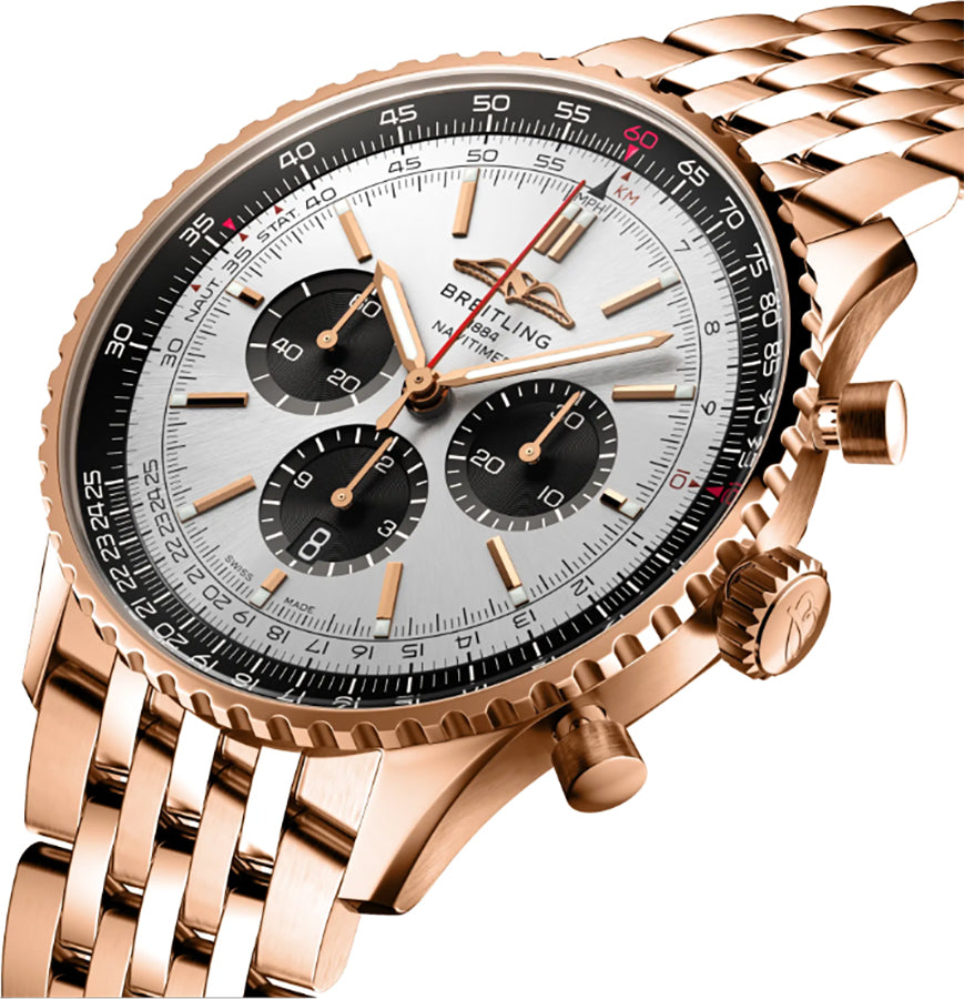 Breitling Navitimer Chronograph Rose Gold Men's Watch RB0137241G1R1