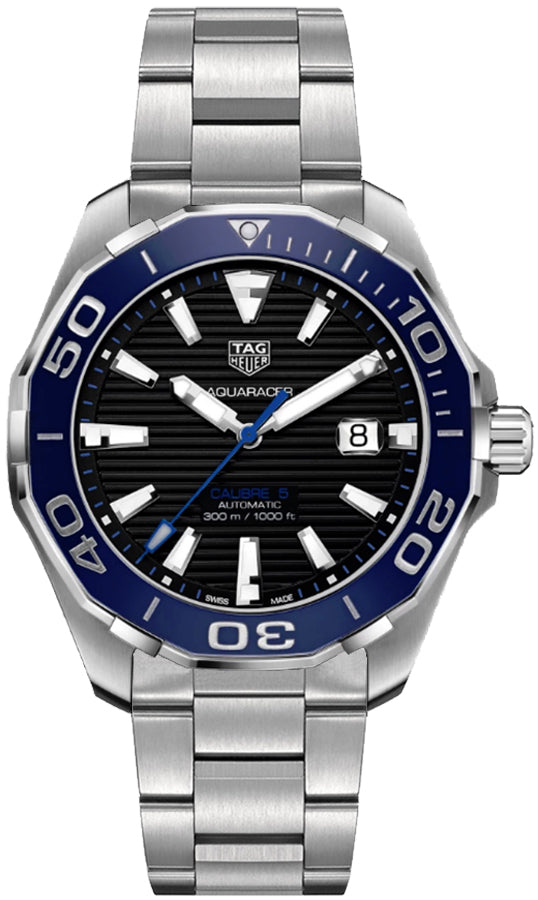 Tag Heuer Aquaracer Black Dial Blue Ceramic Bezel Men's Watch WAY201C.BA0927