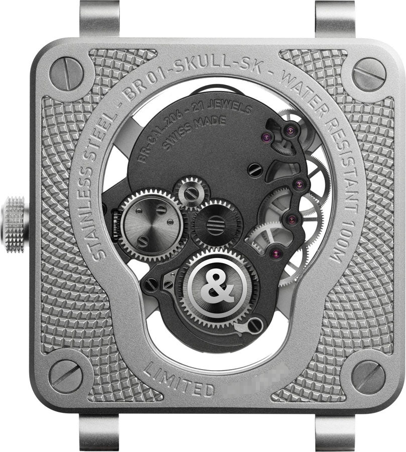 Bell & Ross Aviation Instruments Limited Edition Men's Watch BR01-SKULL-SK-LGD