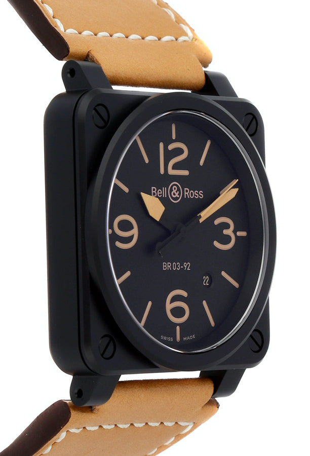 Bell & Ross Aviation Instruments Black Ceramic Men's Watch BR0392-HERITAGE-CE