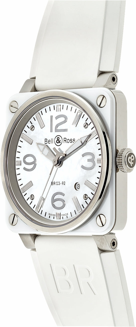 Bell & Ross Aviation Instruments White Ceramic Women's Watch BR0392-WH-C
