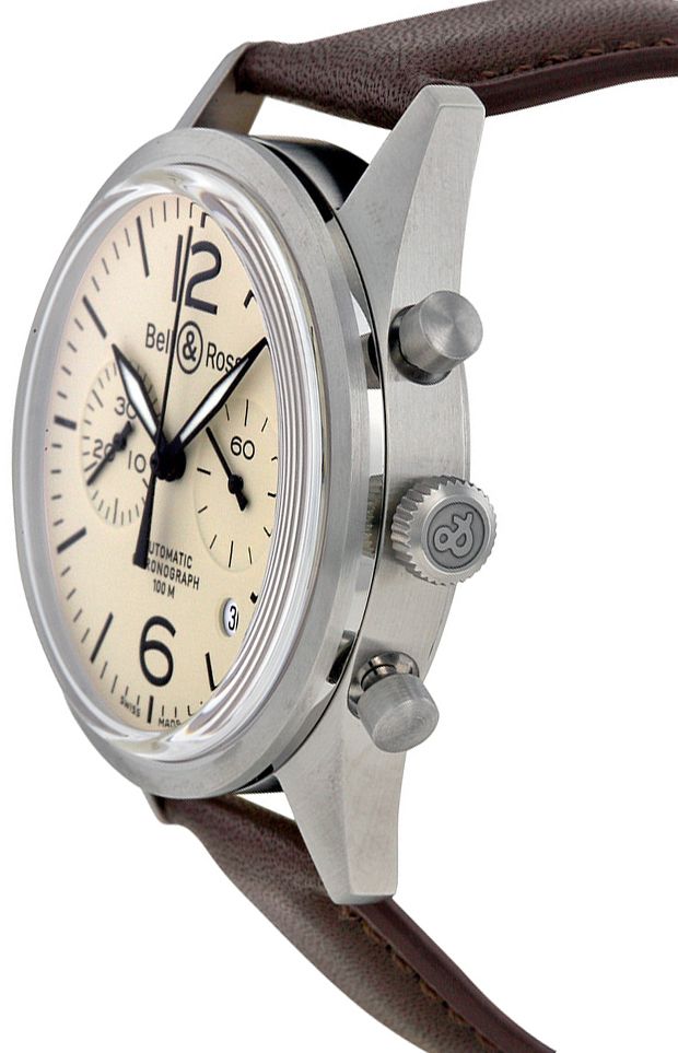 Bell & Ross Vintage Original Chronograph Men's Watch BRV126-BEI-ST/SCA