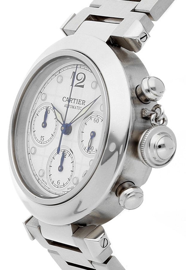 Cartier Pasha Men's Watch Midsize White Dial Watch W31039M7