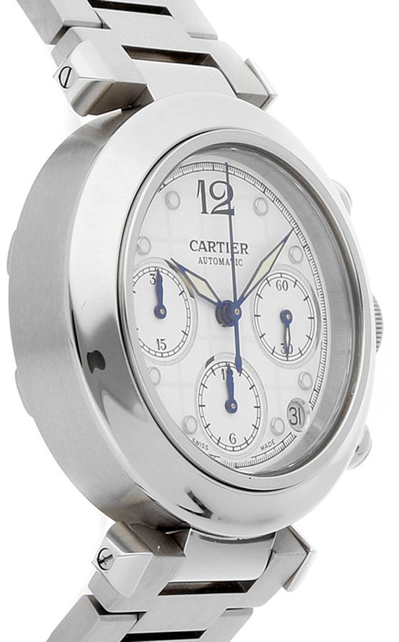 Cartier Pasha Men's Watch Midsize White Dial Watch W31039M7