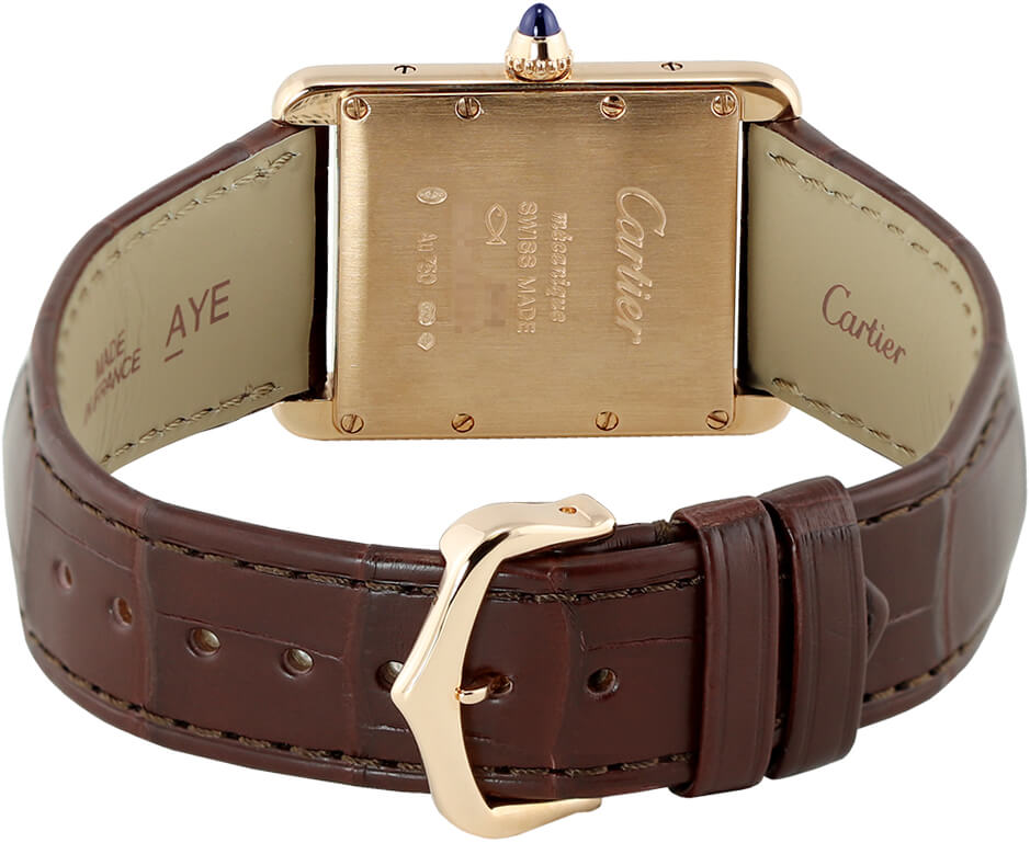 Cartier Tank Louis 18k Solid Gold Brown Leather Women's Watch WGTA0011