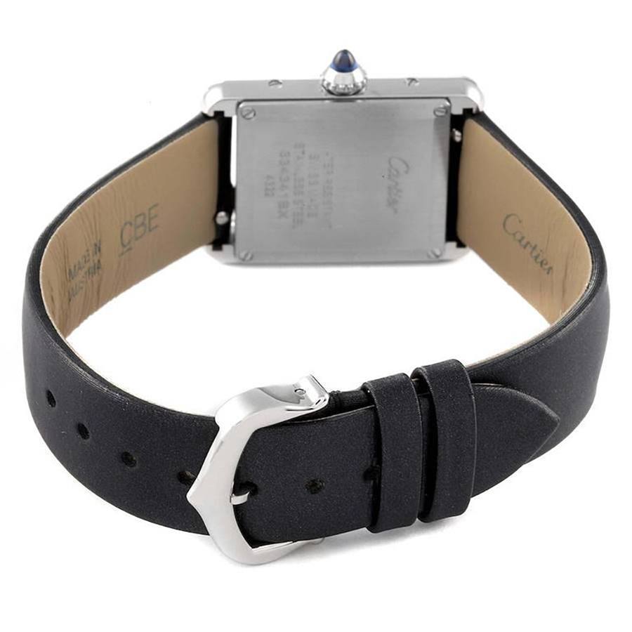 Cartier Tank Must Small Model Black Strap Women's Watch W4TA0016