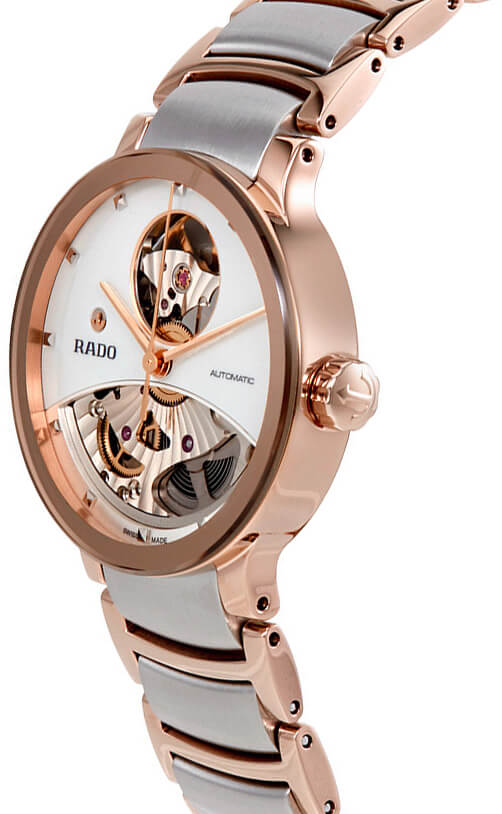 Rado Centrix Automatic Open Heart Silver Skeleton Dial Women's Watch R30248012