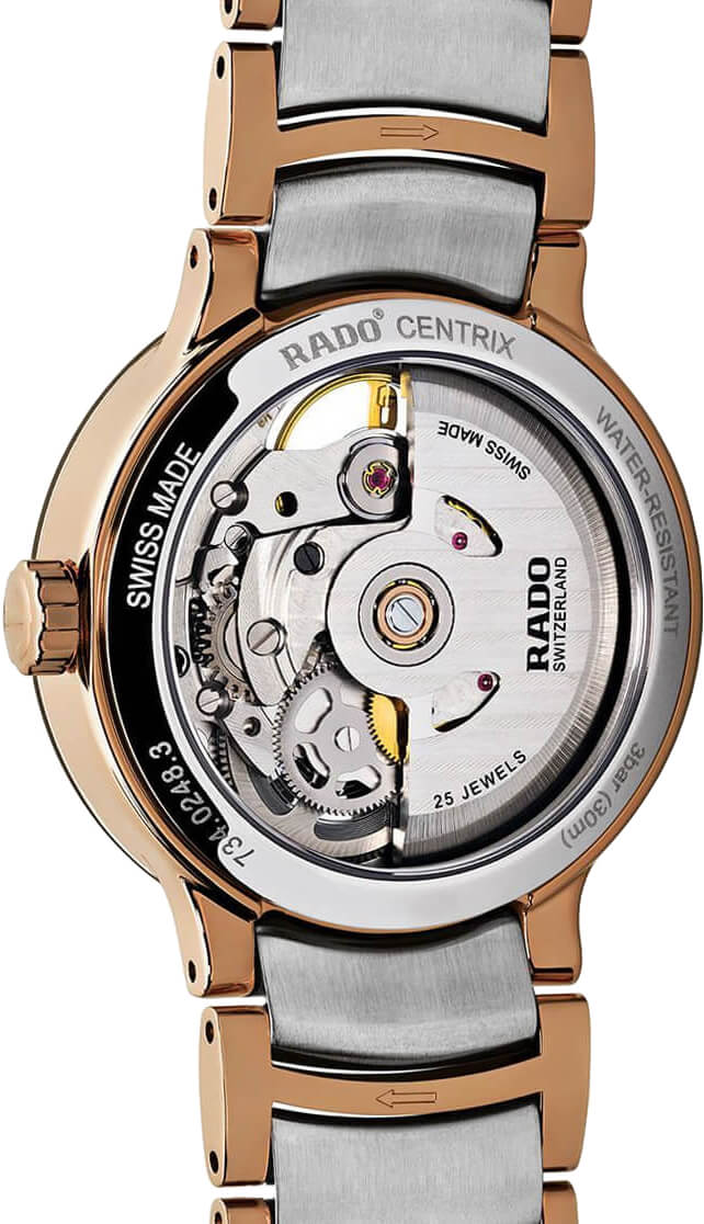 Rado Centrix Automatic Open Heart Silver Skeleton Dial Women's Watch R30248012