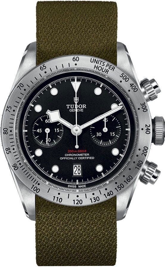Tudor Black Bay Chrono Green Fabric Strap Men's Watch M79350-0003-004