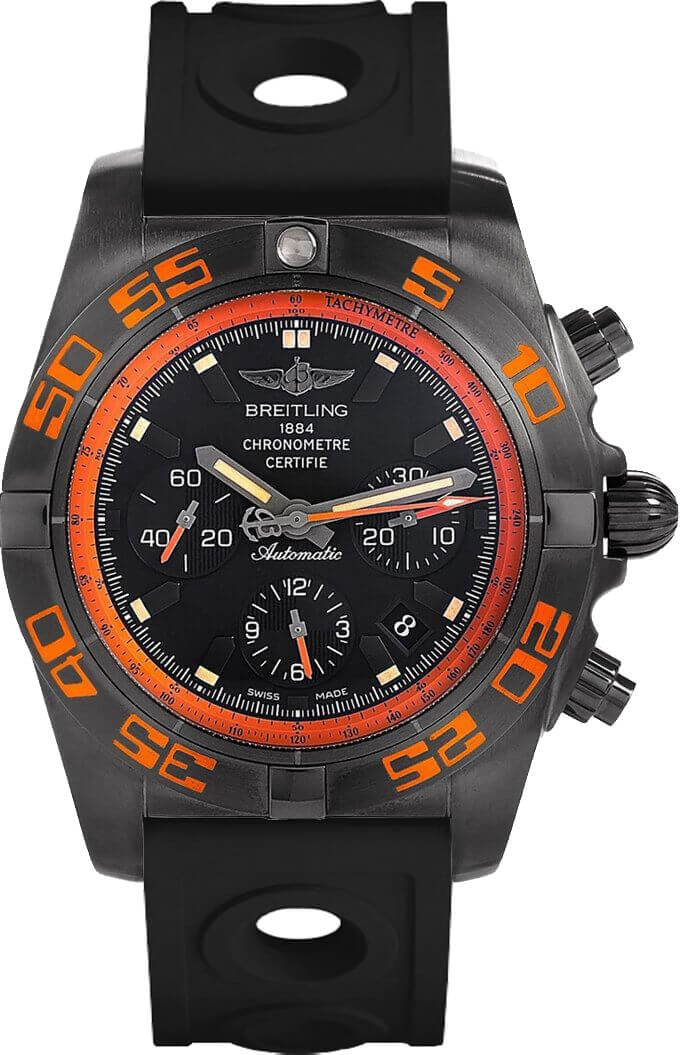 Breitling Chronomat 44 Raven Black Dial Chronograph Men's Watch MB0111C2/BD07-227S