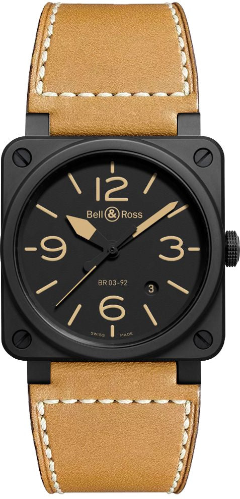 Bell & Ross Aviation Instruments Black Ceramic Men's Watch BR0392-HERITAGE-CE