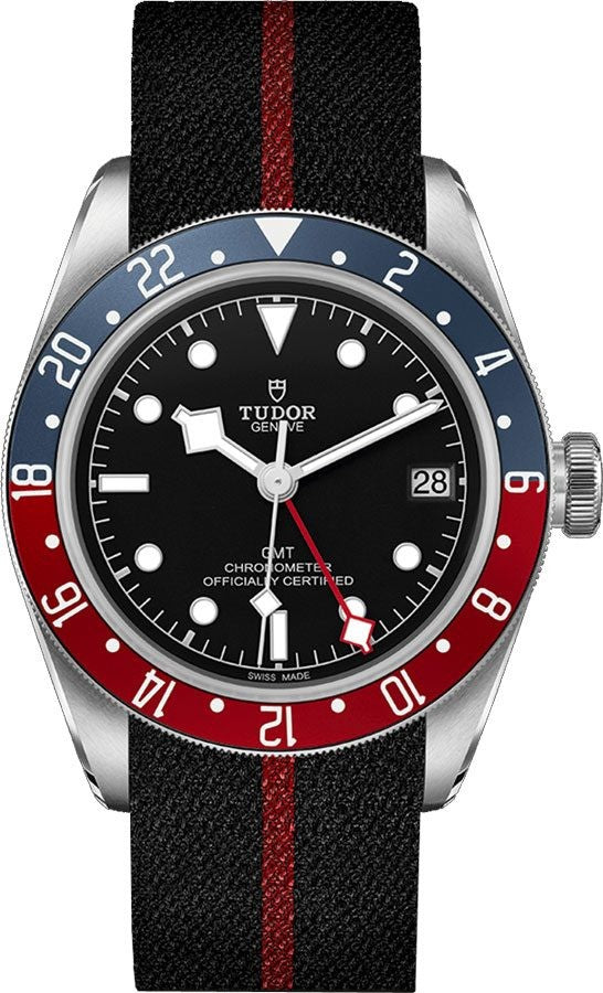 Tudor Black Bay GMT Black Dial Fabric Strap Men's Watch M79830RB-0003