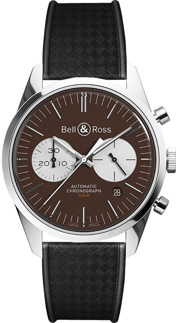 Bell & Ross Vintage Officer Brown Dial Men's Watch BRG126-BRN-ST/SRB