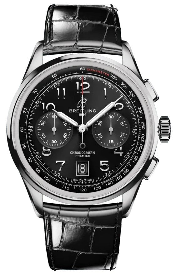 Breitling Premier B01 Chronograph 42 Black Dial Men's Watch AB0145221B1P1