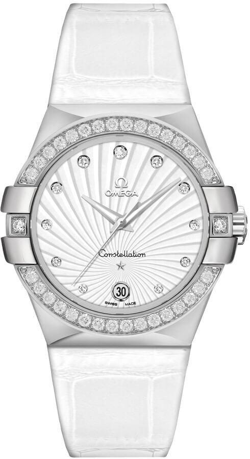 Omega Constellation Supernova White Dial & Diamond Ladies Watch 123.18.35.60.52.001