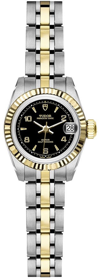 Tudor Princess Date Black Dial 23mm Gold & Steel Women's Watch M92513-0013