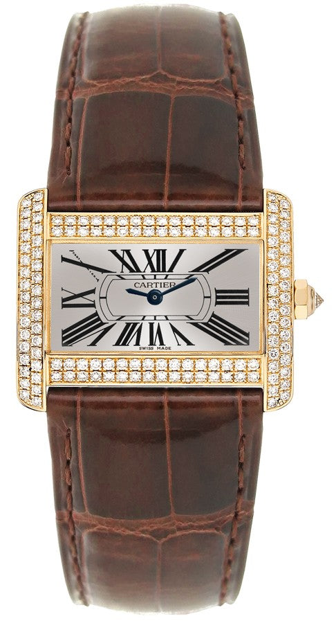 Cartier Tank Divan 18k Yellow Gold Diamond Women's Watch WA301071