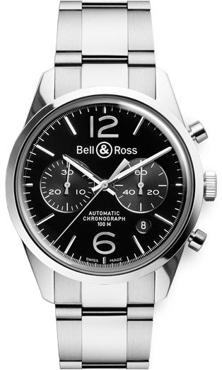 Bell & Ross Vintage Officer BRG126-BL-ST/SST