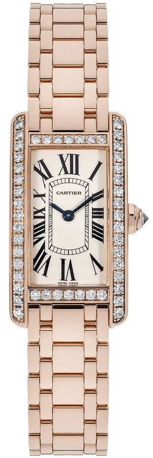 Cartier Tank Americaine Solid 18k Rose Gold Women's Watch WB7079M5